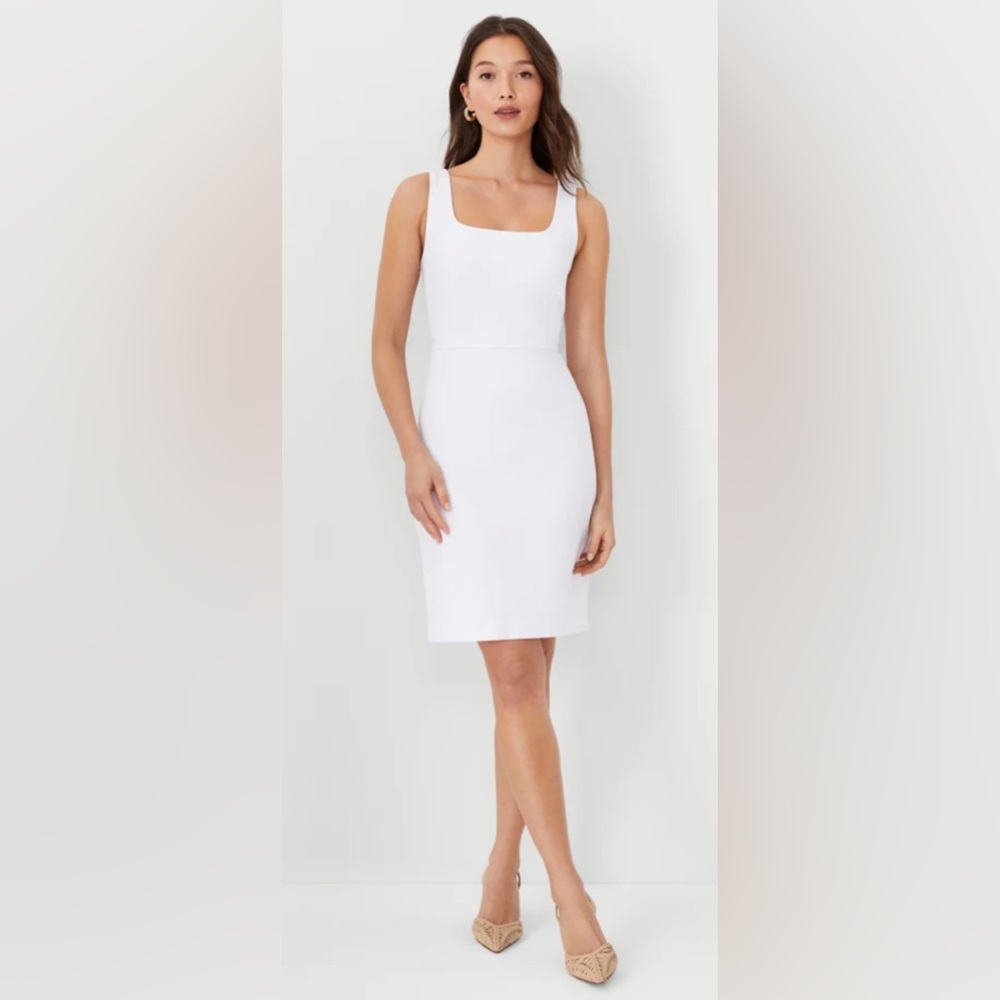 Ann Taylor White Sheath Dress - Size Large